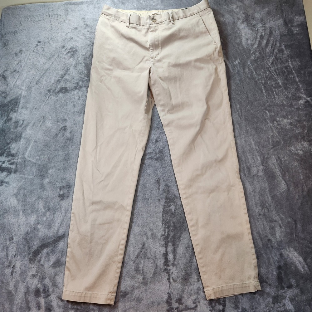 Banana Republic Chino Mens 34x34 Beige Rapid Movement RMC Tapered Stretch Preppy